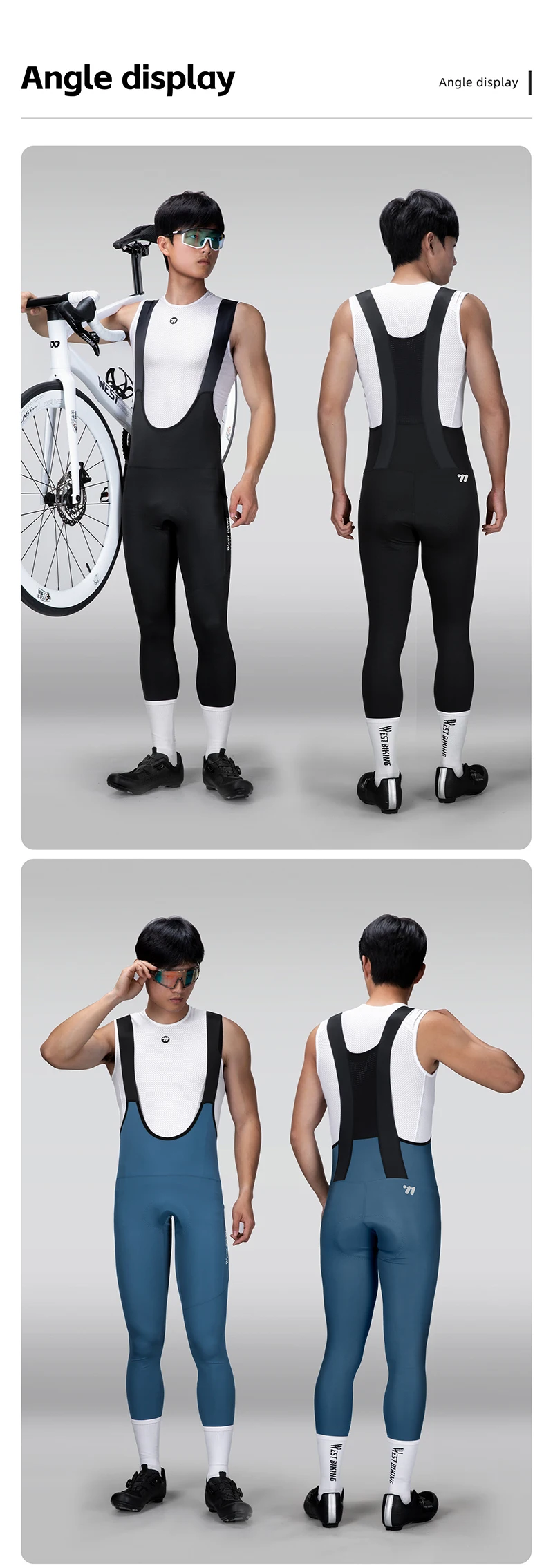 WEST RADFAHREN Männer Radfahren Hosen Sommer Quick Dry 3D Gel Pad Mit Taschen MTB Bike Trägerhose High-End Atmungsaktive Lange Strumpfhosen – Detail 17