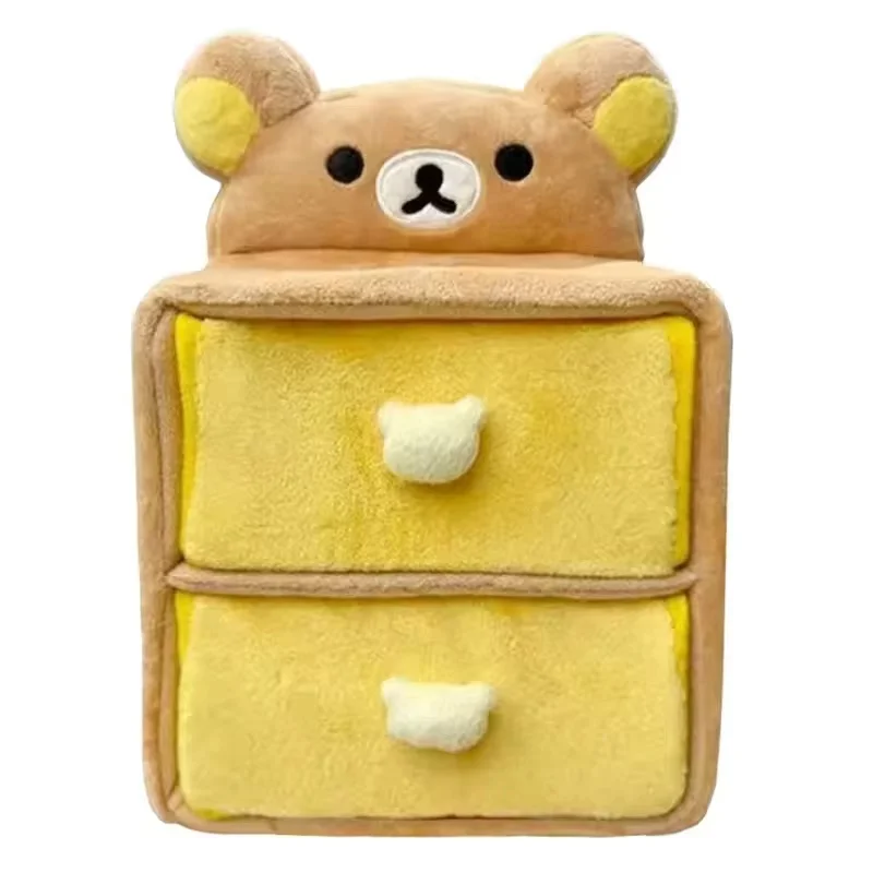 Kawaii Cartoon Relaxed Bear Wardrobe/Drawer/Compartment Box Rilakkuma Fun Stationery Ornaments Desktop Storage Girlfriend Gift desktop storage box stationery storage box desktop storage kit storage drawer boxes