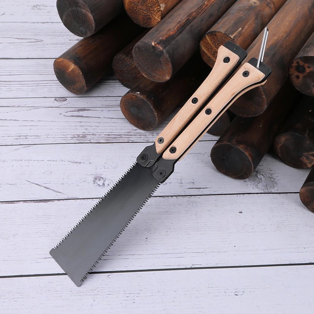 Folding Saw Small Pull Hand Saw with Double Edge Blade Cutting Blade Handsaw for Woodworking Japanese Saw Flush Cut Trim Saw 3