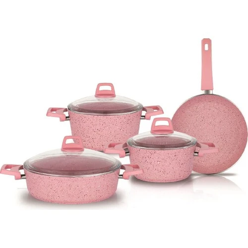 Schafer 7 Parça Tasty Cookware Set-Pink - AliExpress