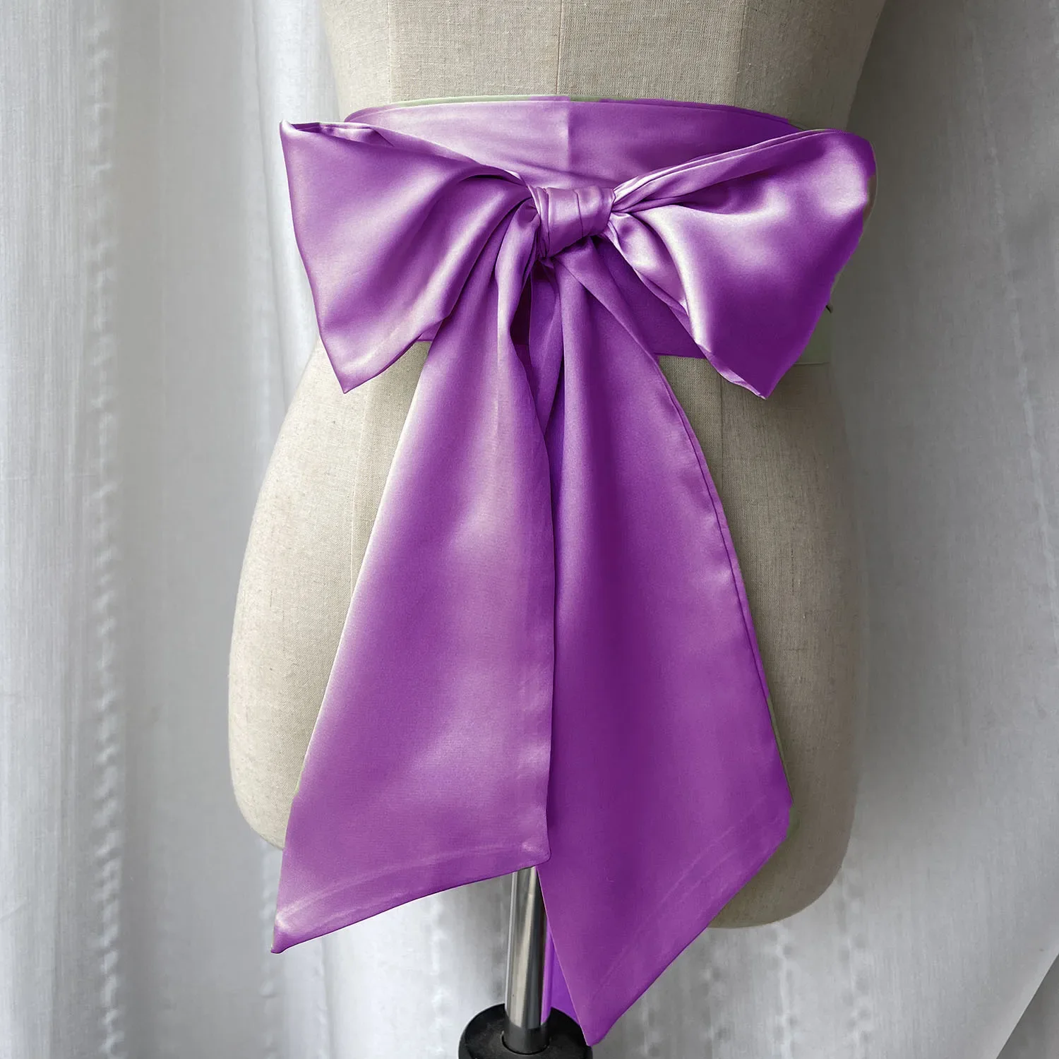 Elegant Satin Bow Corset Belt - Wide Waistband in Multiple Colors