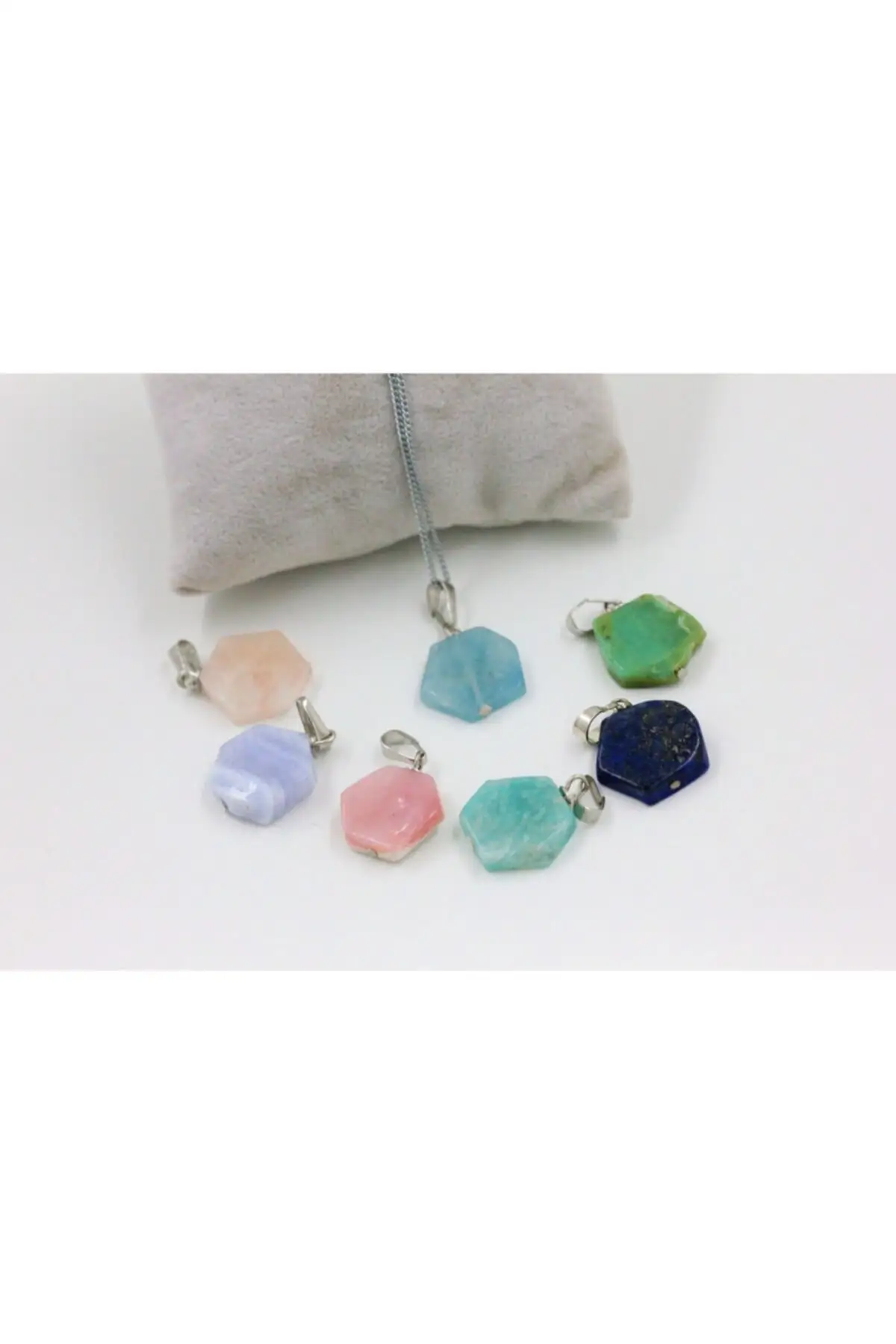 

7 Piece Natural Stone Necklace Set (1 Darkless Chain) Bijouterie Jewelry & Jewelry Accessory