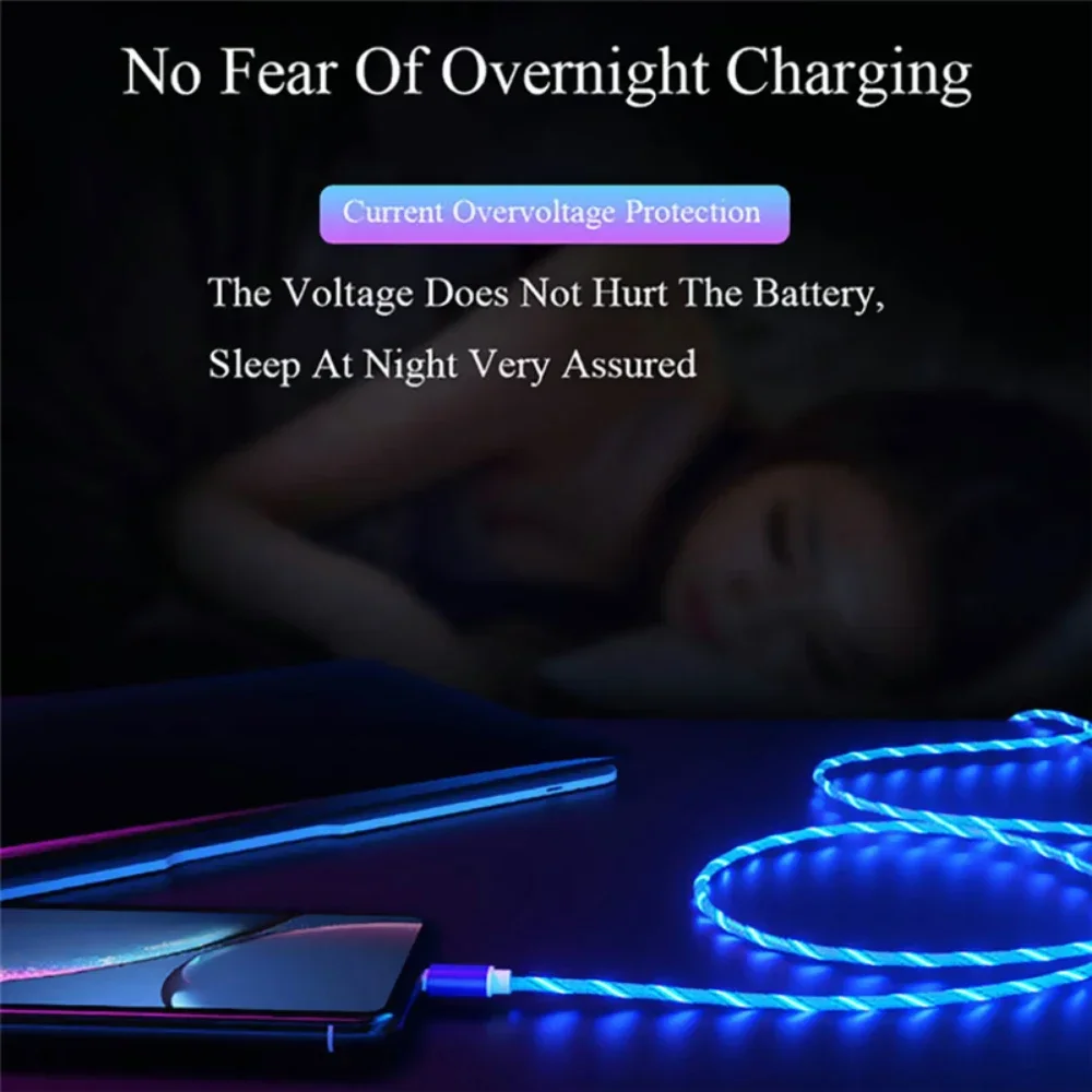 LED Light-Up USB Charging Cable - High-Speed 2.4A Charger Cord