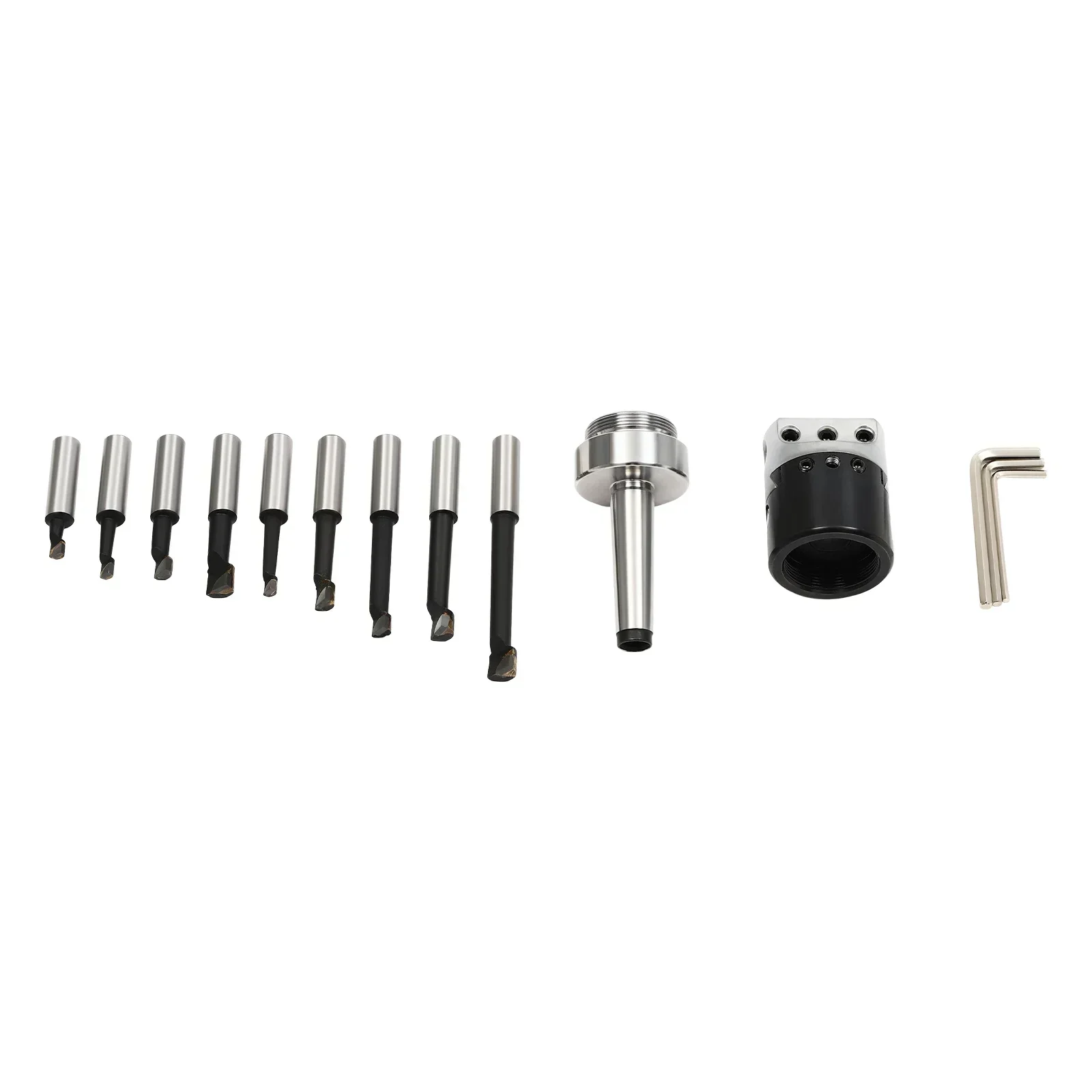 NEUESTER Bohrkopfsatz MK2 M10 Durchmesser 50 mm Bohrkopfsatz mit/9 Stück Bohrstangen in verschiedenen Größen mit Aufbewahrungsbox F1-12 50 mm – Detail 6