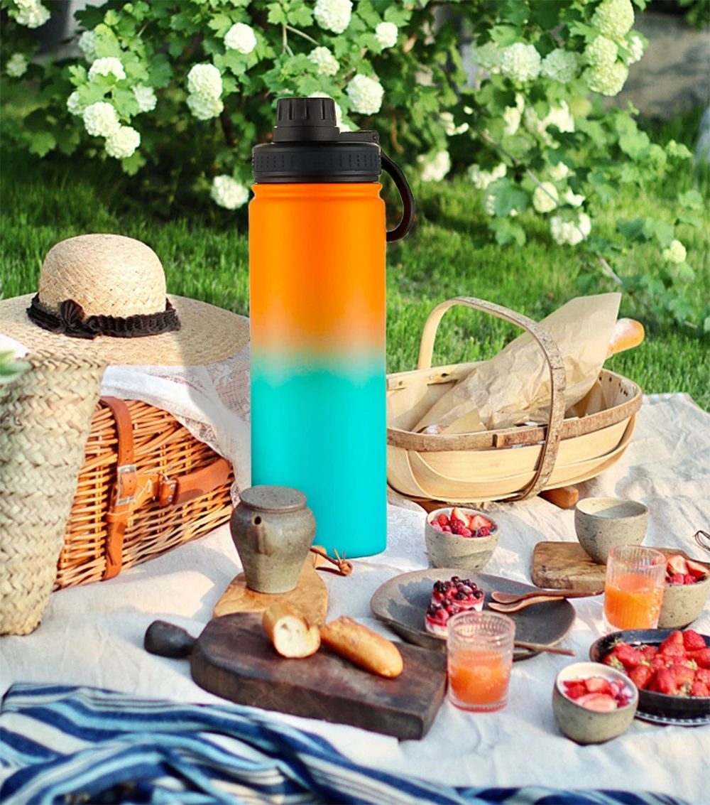 Description Picture 4 of item22OZ 32OZ Large Capacity Water Bottle Stainless Steel Thermos Cups Sports Mug Portable Insulated Cup Outdoor Gym Kettle