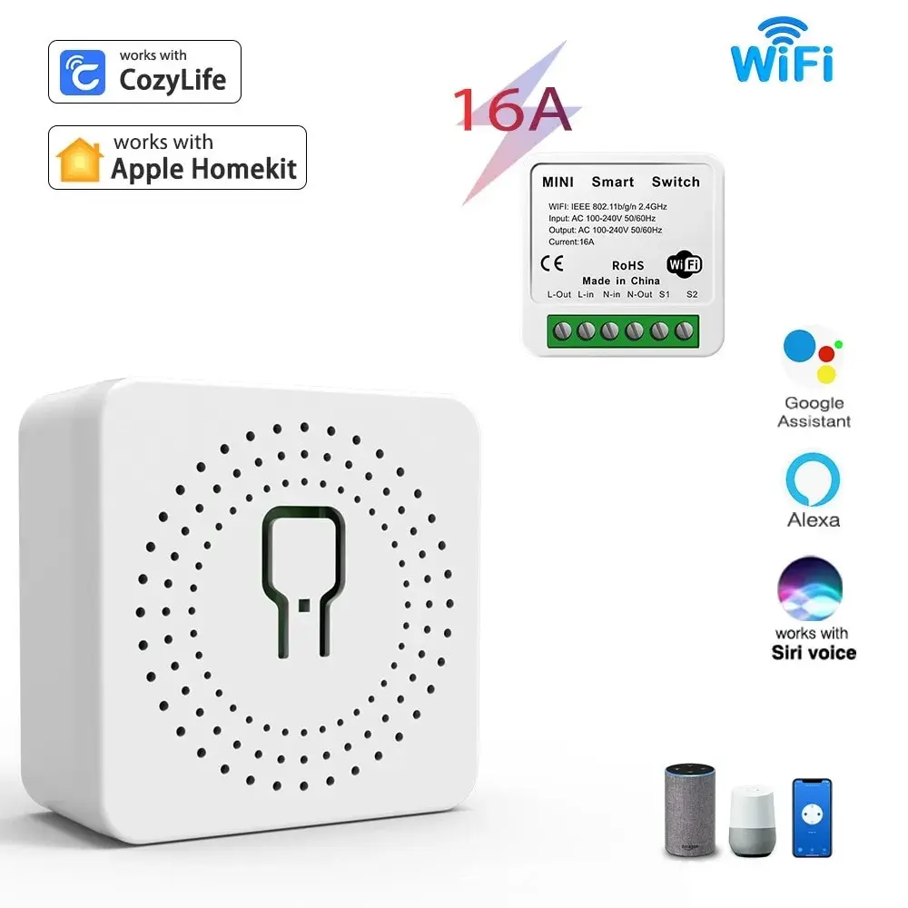 Smart Switch Mini Wifi Relay Breaker Siri Voice Control Wireless