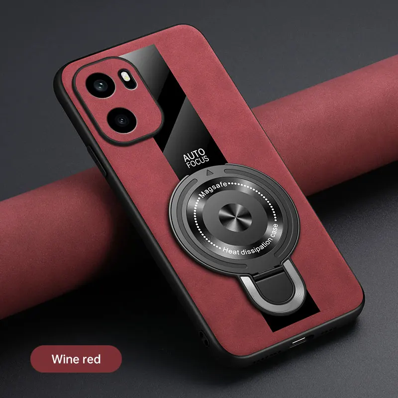 Luxury Shockproof Silicone Leather Case with Magnetic Ring Holder