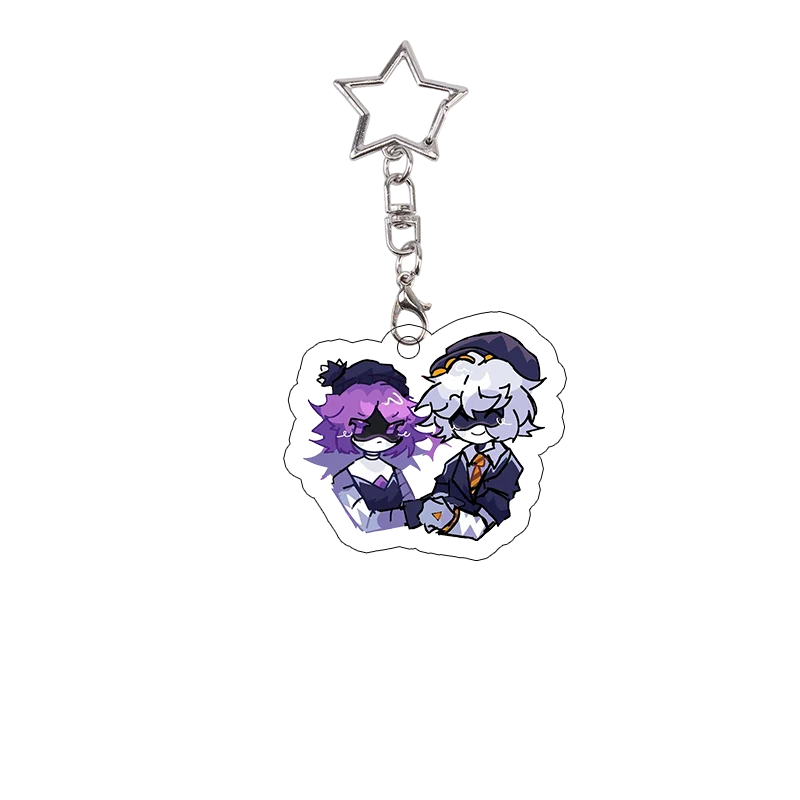 Cute Anime Charm - Acrylic Keychain with Star Chain Pendant - Festival Gift