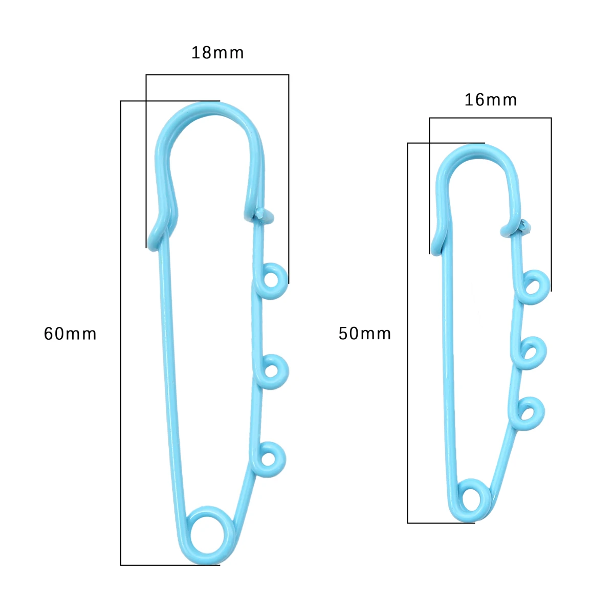 2/5pcs DIY 액세서리 장식에 대 한 다채로운 안전 핀 브로치 빈 기본 핀 60mm 3 구멍 의류 의류 바느질 용품
