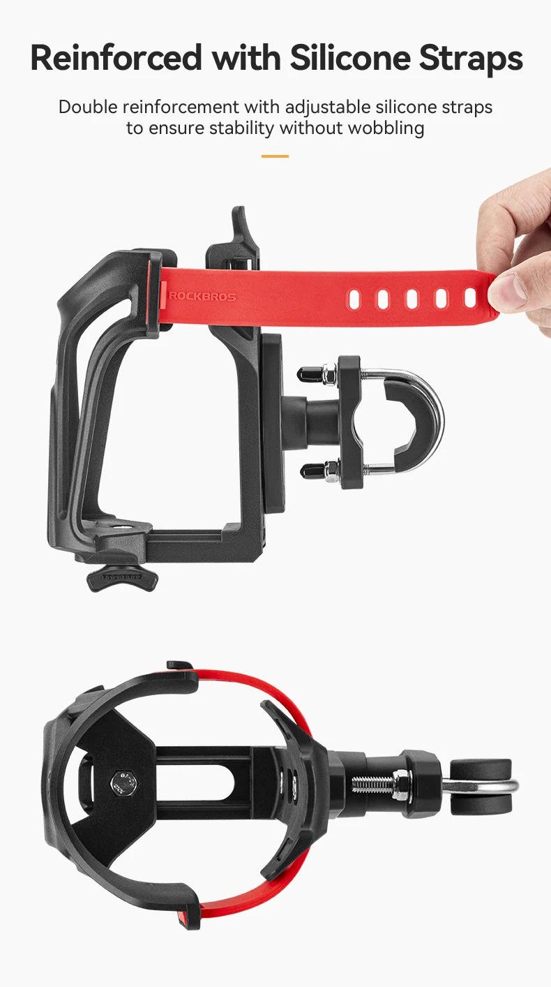 ROCKBROS Local Shipping Motorcycle Cup Holder Motorcycle Travel Riding Bracket Motorcycle Water Bottle Holder Adjustable Accessories