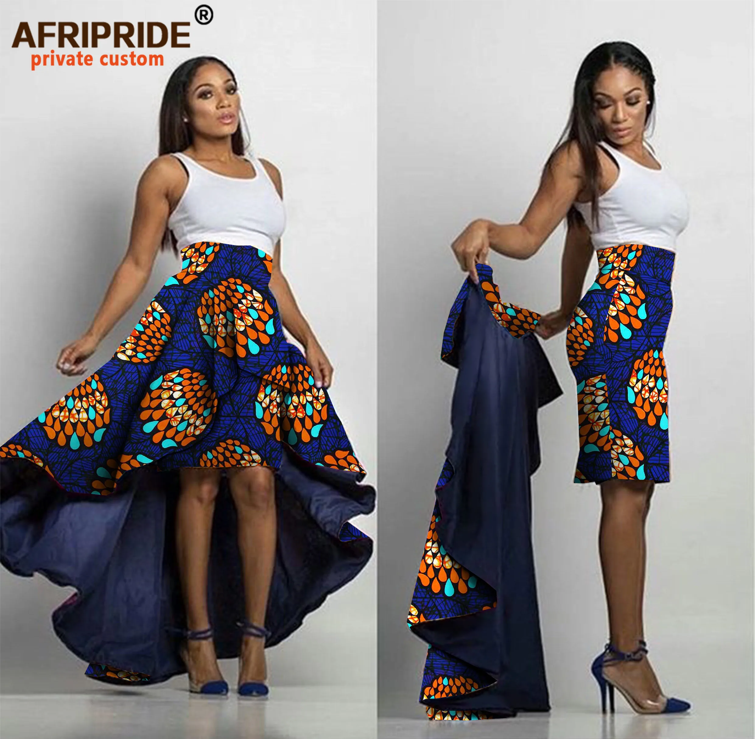 African Skirts Set for Women Midi Pencil +long Pleated Skirt One Skirt with Two Styles New Special Disign A722708