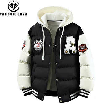 2025 nuovi uomini invernali outdoor frangivento caldo giacca da viaggio uomo autunno con cappuccio moda casual sport marca giacca allentata cappotto maschile top 1