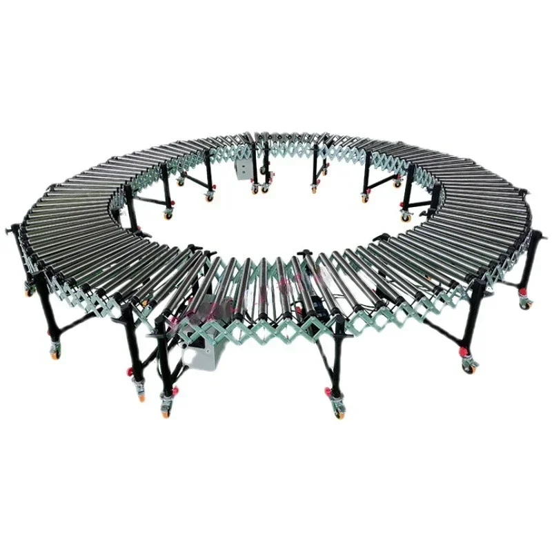 

Power Drum Line Conveyor Telescopic Conveyor Belt Adjustable Turning Loading Electric Assembly Line Rolling