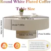 Modern Fluted Drum Coffee Table with Handcraft Embossed Edge Design & Stable & Sturdy Pedestal 2