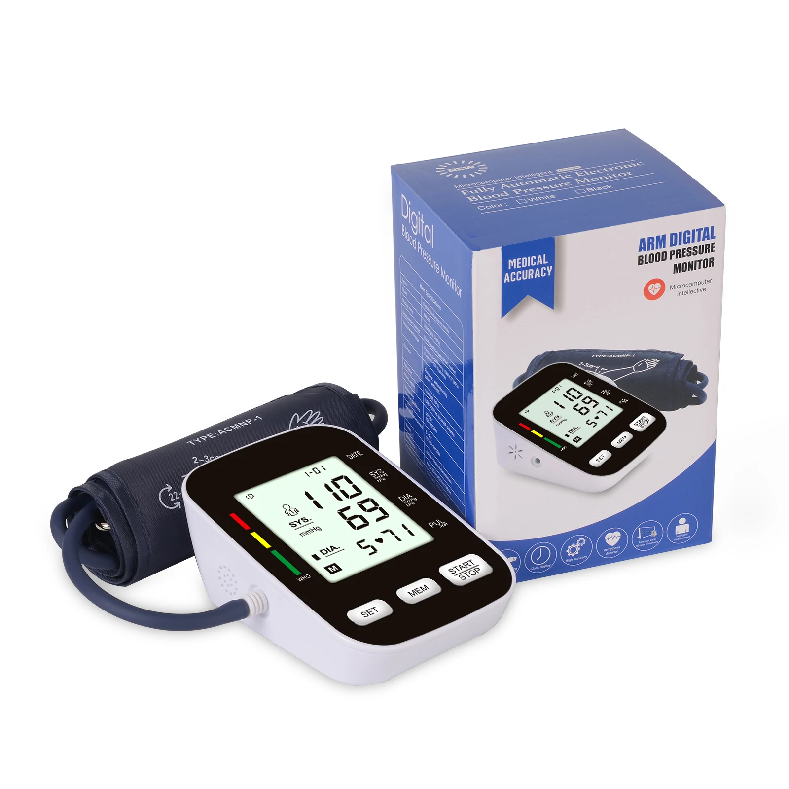 Fully automatic electronic blood pressure monitor, hypertension measuring instrument, medical high-precision arm type