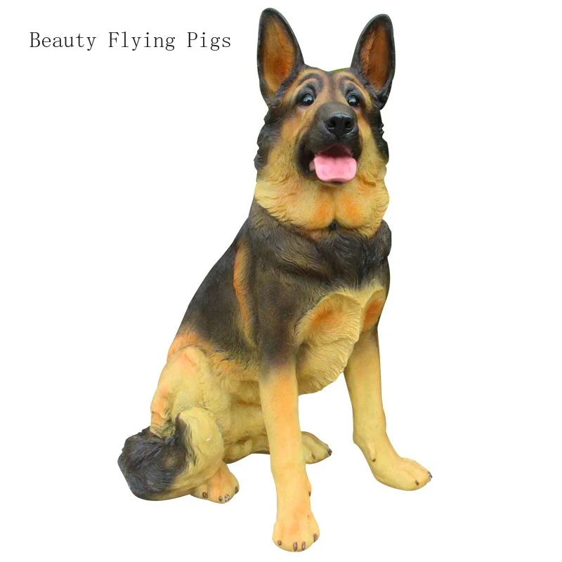 

Resin simulated wolf dog decorations,floor to floor animal sculptures,handicrafts,courtyard living room entrance decoration