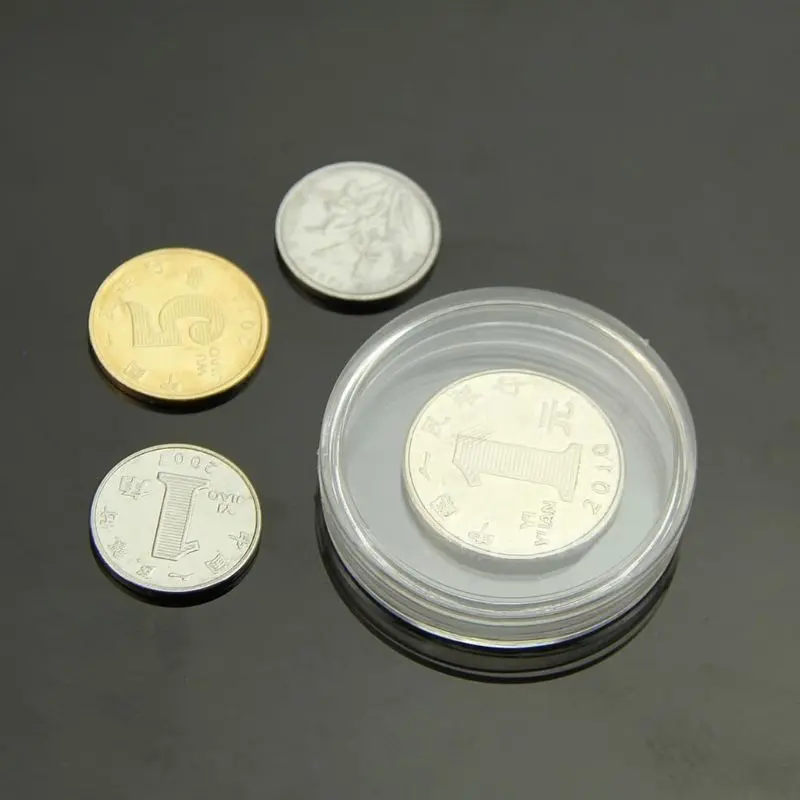 10pcs Coin Storage 38mm Clear Round Cases Coin Storage Capsules Holder Round Plastic
