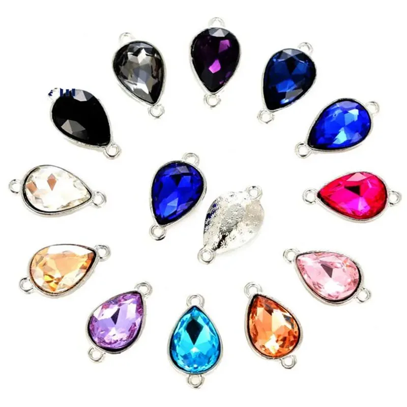 10 Teile/los Kristall Glas Anhänger Anschlüsse für DIY Charms Schmuck Machen Halskette Armband Ohrringe Anhänger Zubehör