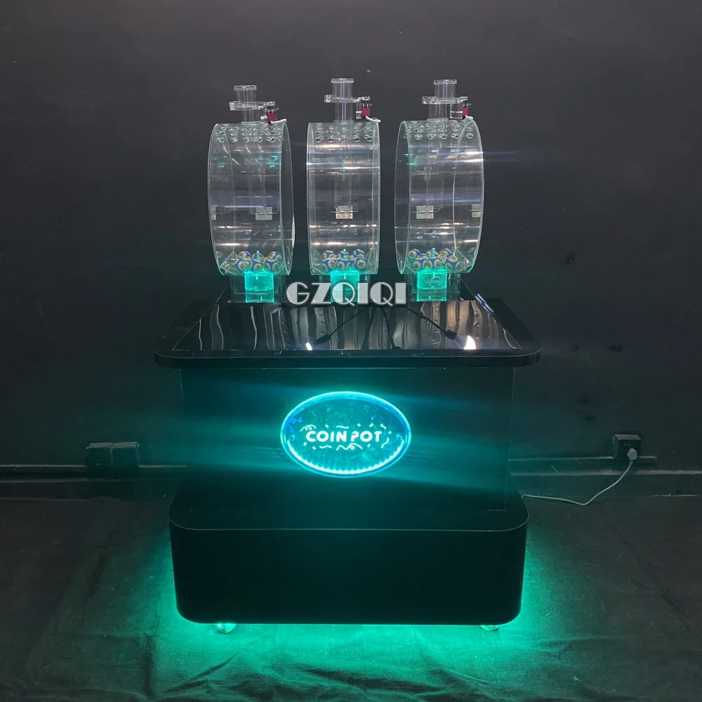 multi-cylinder lottery balls machine with 3 charmbers