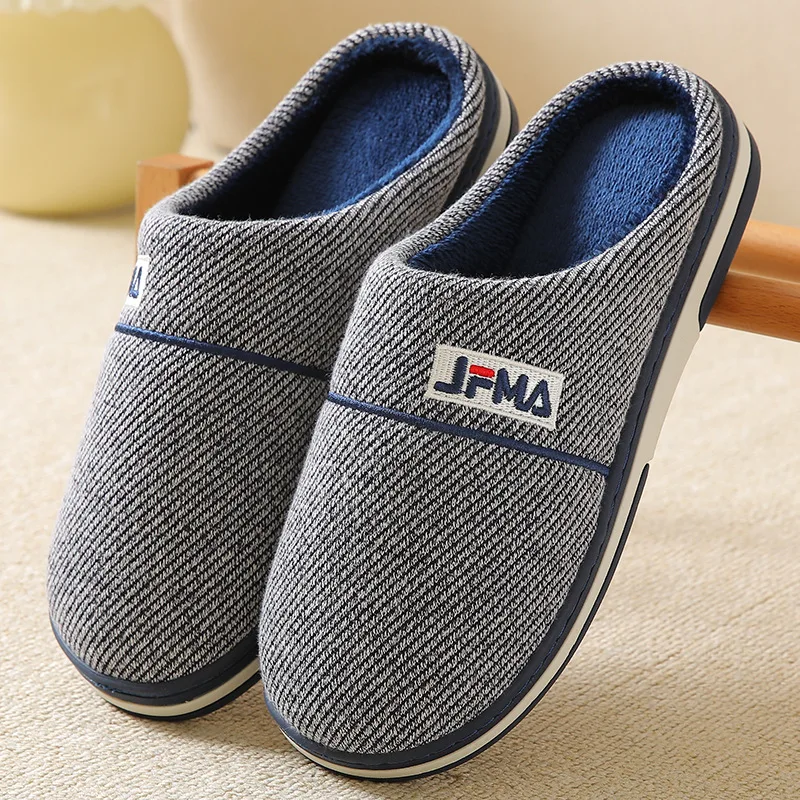 

Men's plus size cotton slippers winter interior home warm with velvet