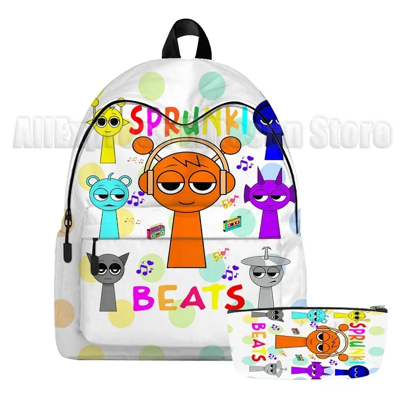 2pcs Sprunki School Backpack for Girls Incredibox Cute School Bags Waterproof Bookbag Teens College Student Travel Shoulder Bag - Image 4