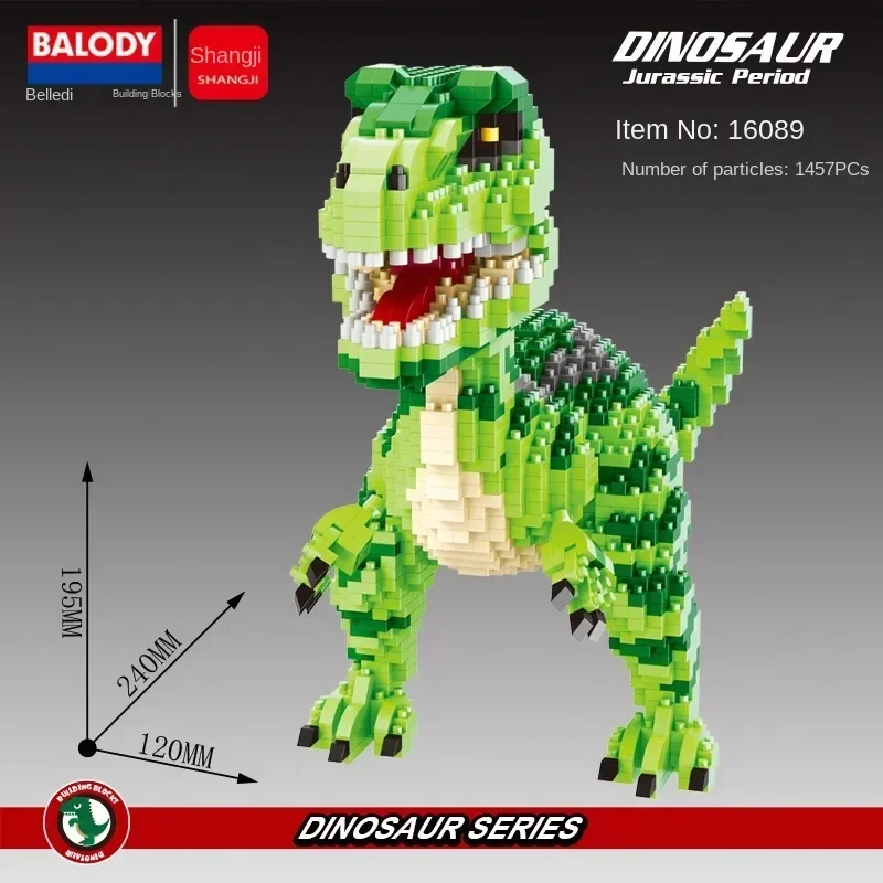 Dinosaur Building Blocks Puzzle Mini Diamond Blocks Dinosaurs Collection Kids Hobby Cartoon Models of Dinosaurs 1500+ pcs BALODY
