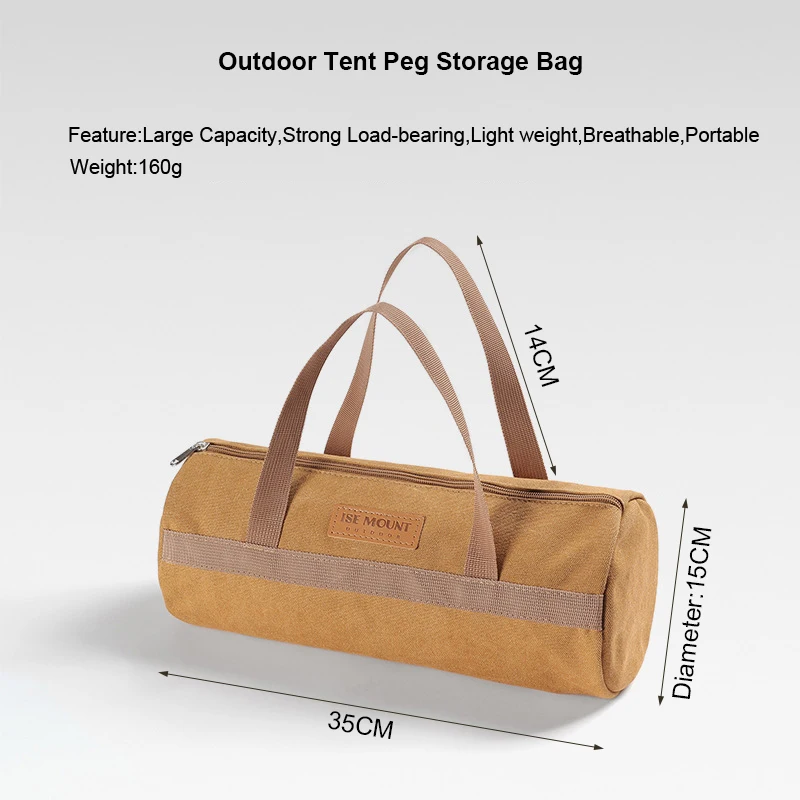 Tool Storage Bag Outdoor Camping Accessories Large Capacity Tent Peg Storage Multiple Purpose Portable Pack Sundry Washed Canvas