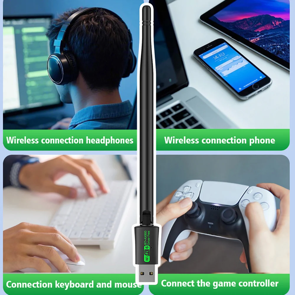 AX900 USB WiFi6 Bluetooth 5.4 어댑터 2in1 동글 듀얼 밴드 2.4G 및 5GHz WiFi 네트워크 안테나 수신기 PC Win 10 11 드라이버 무료