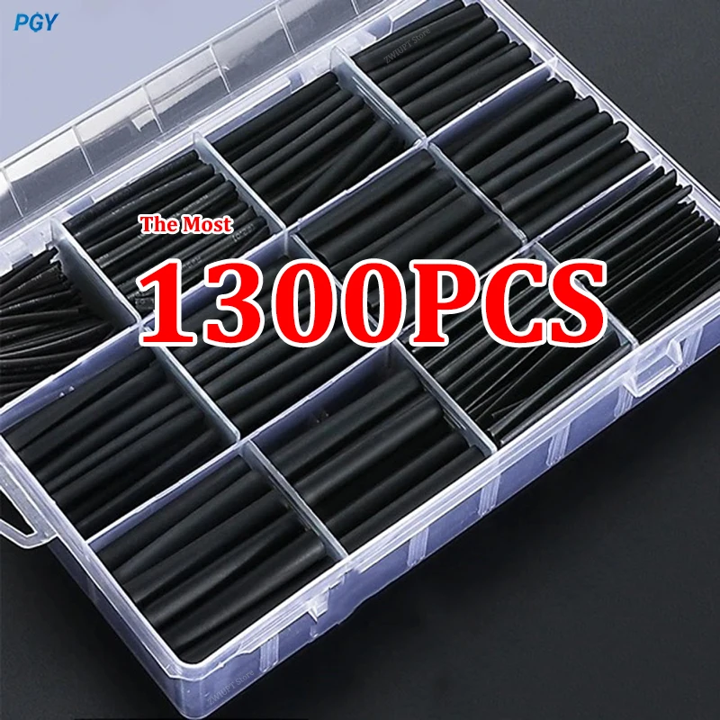 Black Heat Shrink Tube Kit Thermoresistant Tubing Shrink Wire Wrapping thumbnail 5