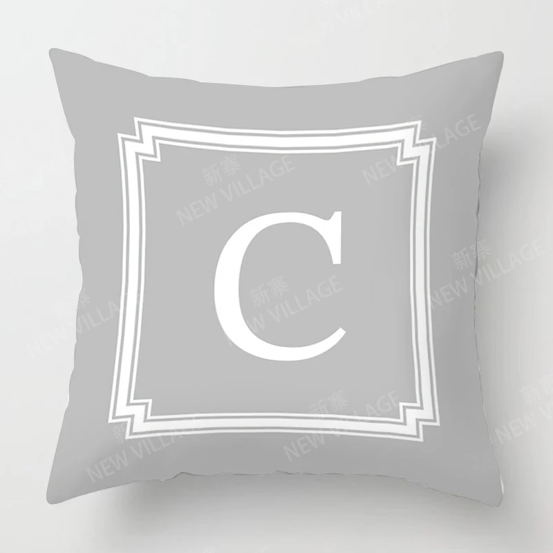 Nordic fall home decor autumn throw pillow case sofa Cushion cover velvet modern 45x45cm 45*45 50x50 60x60cm 40x40 50*50 letter 4