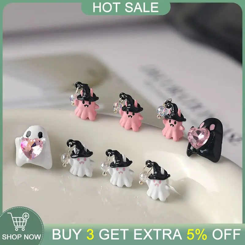 

Наклейки для ногтей с призраками, уникальный дизайн, Праздничные наклейки для ногтей в форме сердца, украшения на Хэллоуин, наклейки для ногтей