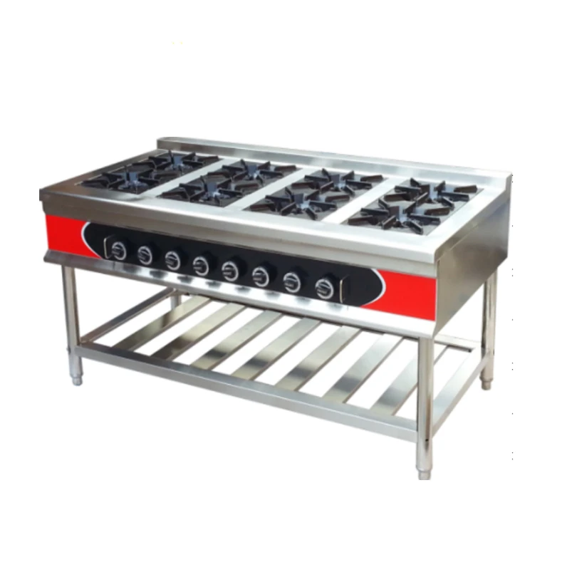 High Duty Cooking Equipment 8 Burner Gas Cooker With Oven For Sale