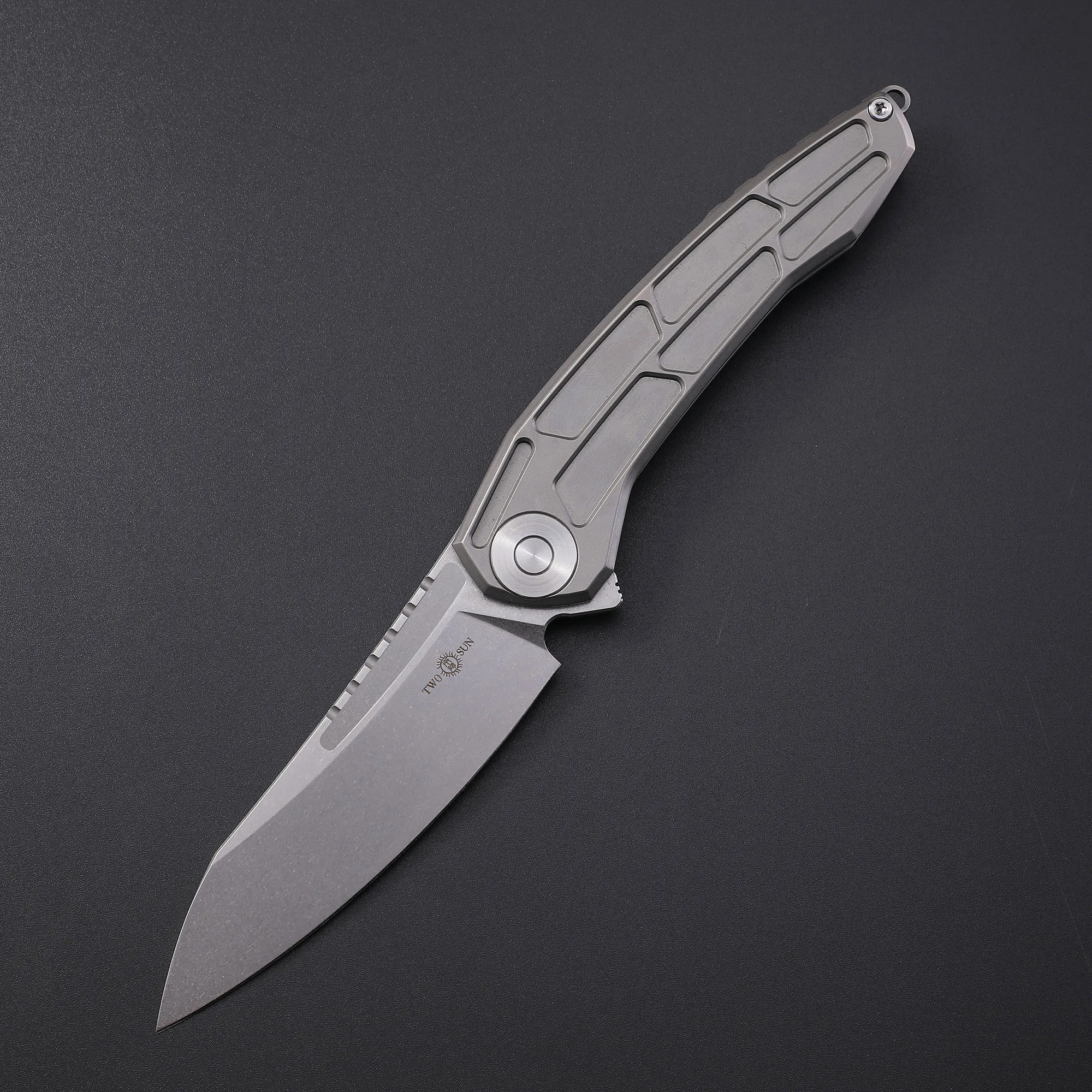 TWOSUN TS45 Folding Knife D2 M390 Steel Knife edc Gear for Men Titanium Handle Ball Bearing Outdoor Hunting Camping  Pocket Tool 4