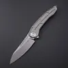 TWOSUN TS45 Folding Knife D2 M390 Steel Knife edc Gear for Men Titanium Handle Ball Bearing Outdoor Hunting Camping  Pocket Tool 4