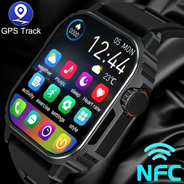 Reloj inteligente NFC para hombre y mujer, pulsera con Pantalla AMOLED,  Bluetooth, llamadas, deporte y salud, para Apple, Xiaomi y Huawei -  AliExpress