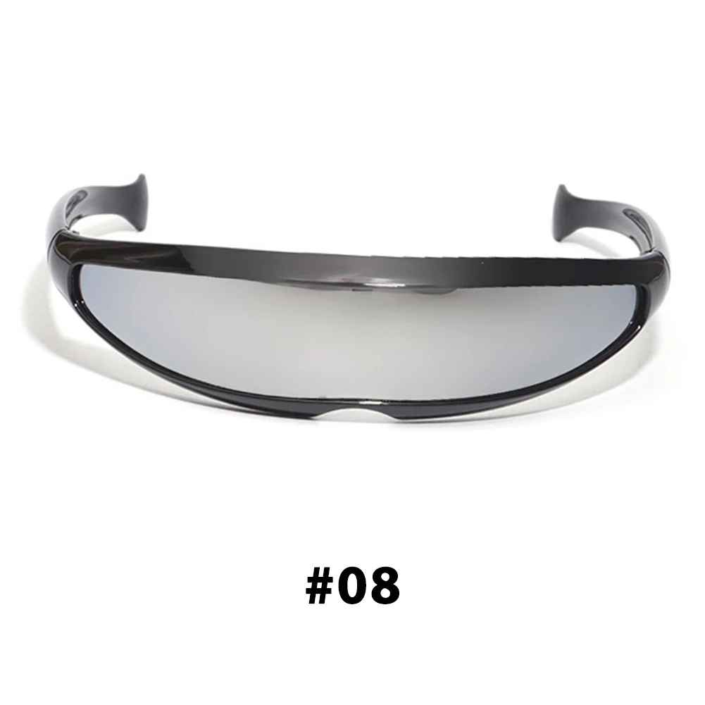Futuristische schmale Zyklop Visier Sonnenbrille Laserbrille Uv400  Persönlichkeit verspiegelte Linse Kostüm Brille Brille Männer Brille