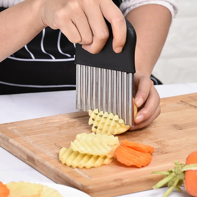 Potato Wavy Slicer French Fries Cutter Stainless Steel Potato Chopper  Carrot Slicer Kitchen Dough Vegetable Fruit Crinkle Cutter - AliExpress