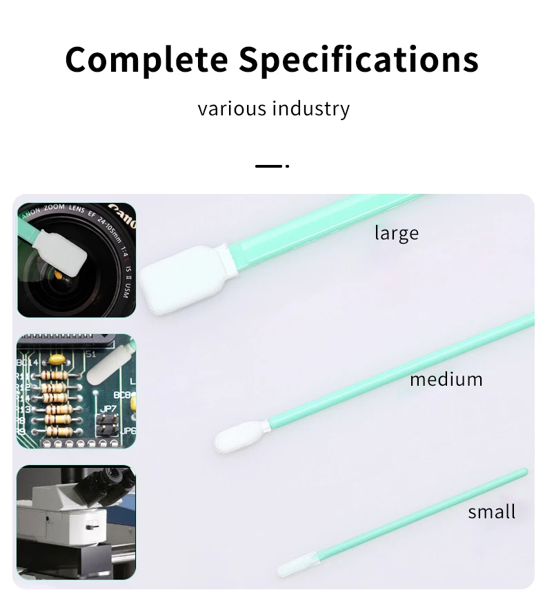 Cotton Swab For Cleaning Laser Lens Non-dust Non Woven Fabrics 100pcs/bag Fiber Laser Protective Windows Tips Mirror Use Raymach nonwoven cotton swab