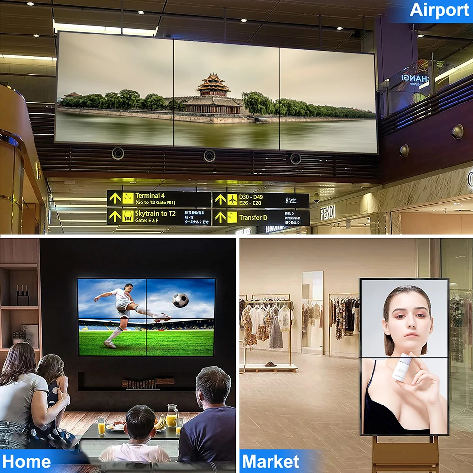 HDMI Video Wall Controller Up 4K30Hz 8 Display Options 1X2 1X4 1X3 3X3 3x1 4X1 Multi Video Screen Processor HD Splicer 180° Flip
