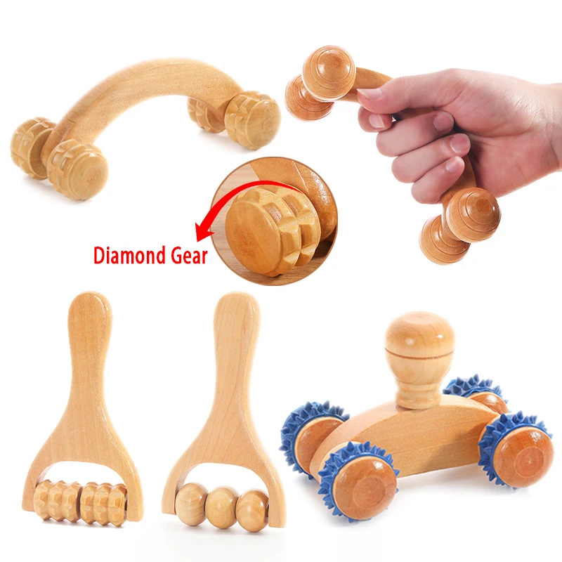 Wooden Massage Roller Therapy Body Massager Foot Face Shoulder Neck