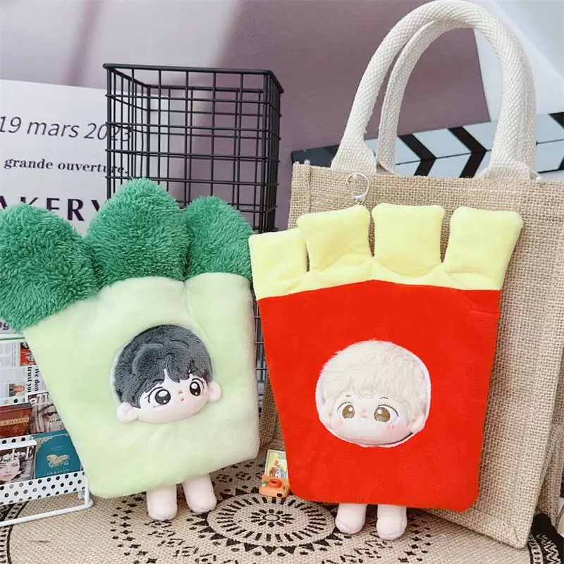 

Cartoon French fries Broccoli Hat Coat 10cm Kawaii Doll Clothes Keychain Pendant DIY Dress Up Idol Doll Clothes Hat Accessories