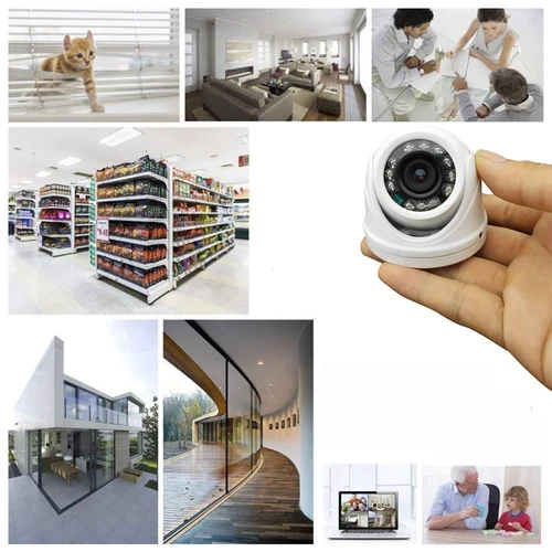 Uvusee CCTV 카메라, 960H 1200TVL HD 12LED IR-CUT 3.6mm 방수 아머 미니 돔 감시 보안 카메라 5