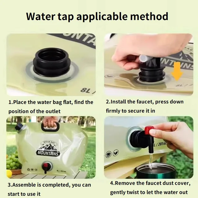 8L Collapsible Water Container Water Bag Folding Canister Bottle Folding Water Bucket YYSD04 4