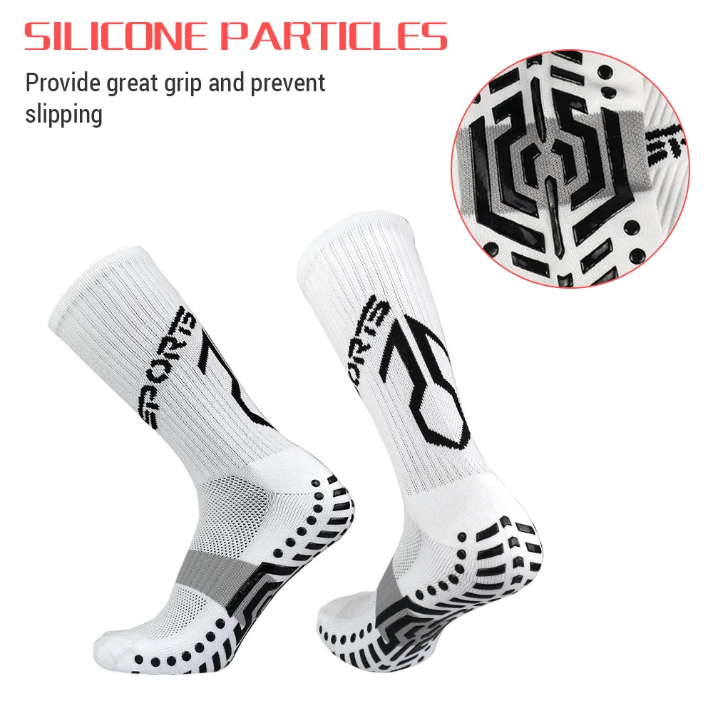 Outdoor Sports Football Socks Running Socks Anti Slip With Rubber Pad Athletic Compression Socks For Men / Women