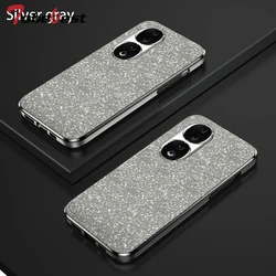 Shiny Glitter Plating Silicone Case with Camera Lens Protection - Soft Back Cover for Honor 50 (Silver)