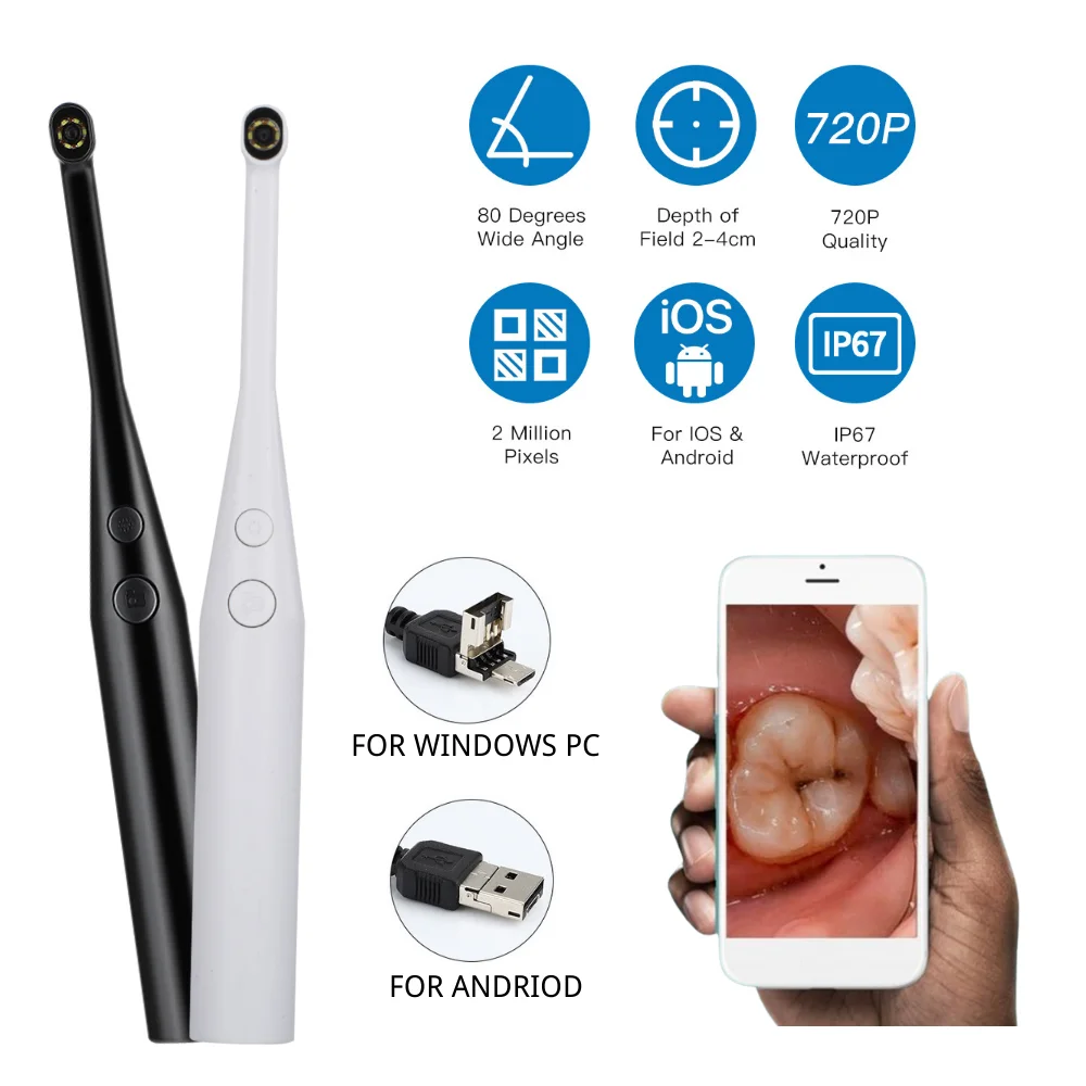 DentistEndoscopeHD720P3in1TypecMicroUSBEndoscopeCamera6LED