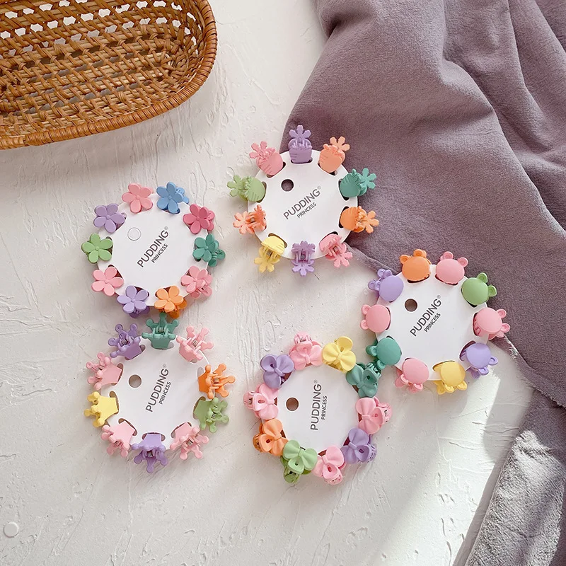 10PCS Cute Crown Rabbit Small Hair Claw Crab Hair Clips Girls Childs Mini Cartoon Hair Clamps Baby  Fashion Hair Accessories 10pcs c250 lgnition key 170151 001 for crown forklift