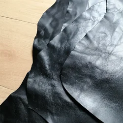 Luxurious 0.8mm Black Sheepskin Leather Fabric - Premium Handmade Material - Whole Sheepskin (Black)