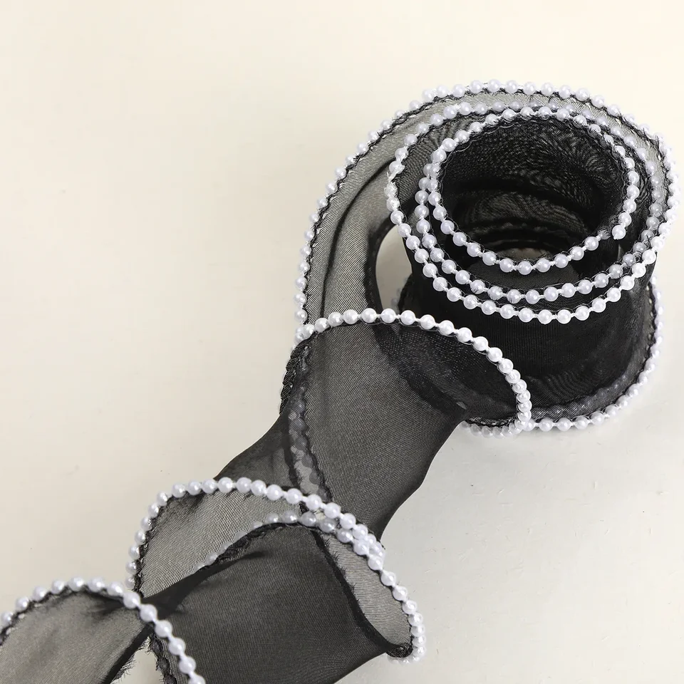 さまざまなデザインのオーガンザリボン,花の花束,手作りの手工芸品,10