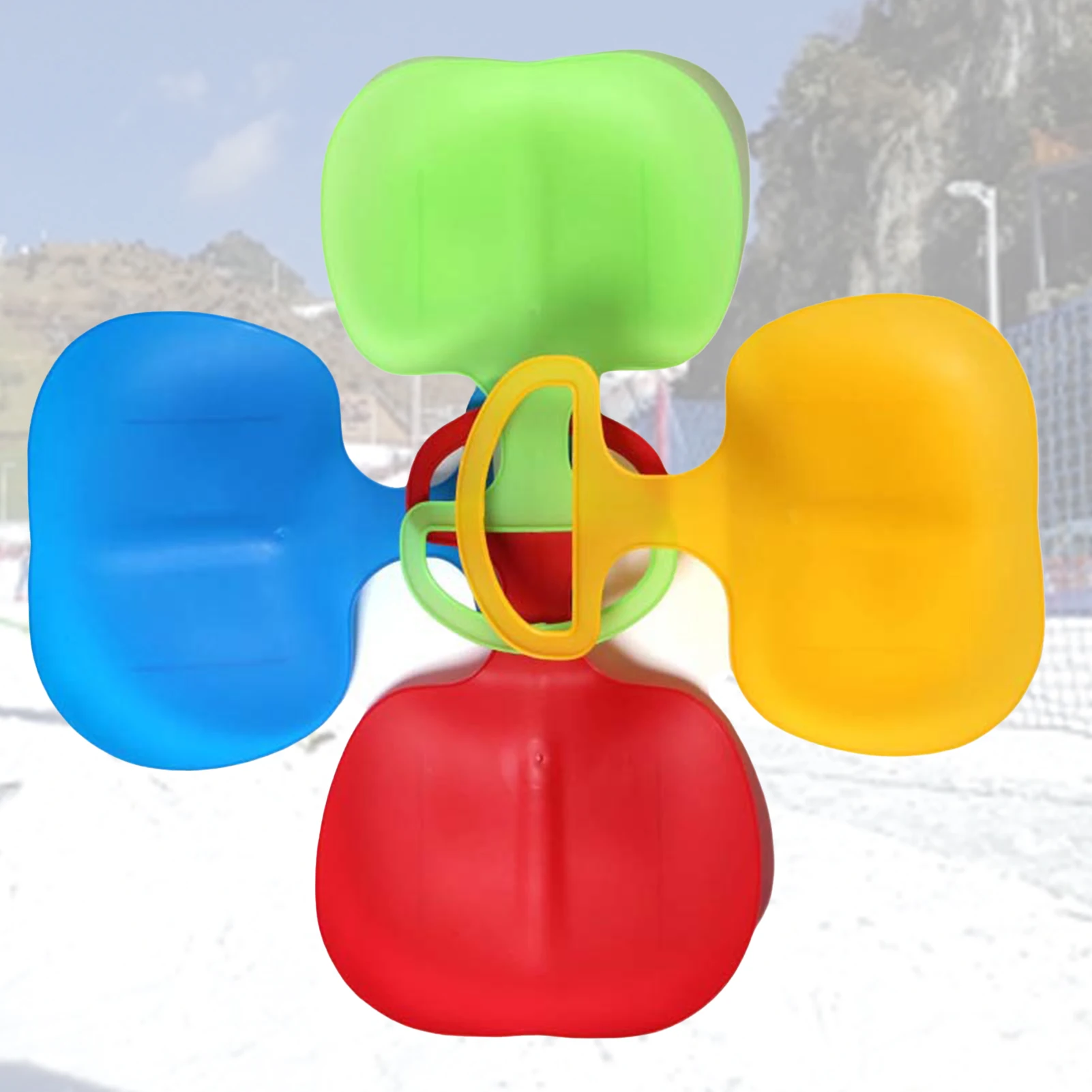 2Pcs/Set Snow Sled Board Anti-skid Design Stable Base Handle Design Children Snow Sled Sledge for Kids